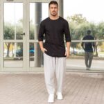 T-Shirt μαύρο 3/4 μανίκι σε άνετη γραμμή - Image 5