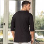 T-Shirt μαύρο 3/4 μανίκι σε άνετη γραμμή - Image 4