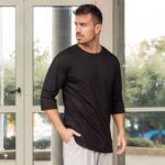 T-Shirt μαύρο 3/4 μανίκι σε άνετη γραμμή - Image 2