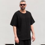 Σετ παντελόνι & T-shirt μαύρο japaneese σε oversized γραμμή - Image 2