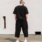 Σετ παντελόνι & T-shirt μαύρο japaneese σε oversized γραμμή - Image 6