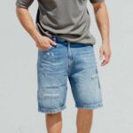 Βερμούδα τζιν σκούρο σε oversized γραμμή