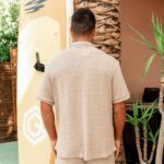 Πουκάμισο camel πλεκτό σε άνετη γραμμή - Image 4