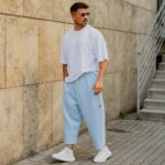 Φόρμα παντελόνι σιέλ japaneese σε oversized γραμμή - Image 6