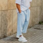 Φόρμα παντελόνι σιέλ japaneese σε oversized γραμμή - Image 2