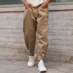 Παντελόνι μπεζ baggy σε άνετη γραμμή - Image 2