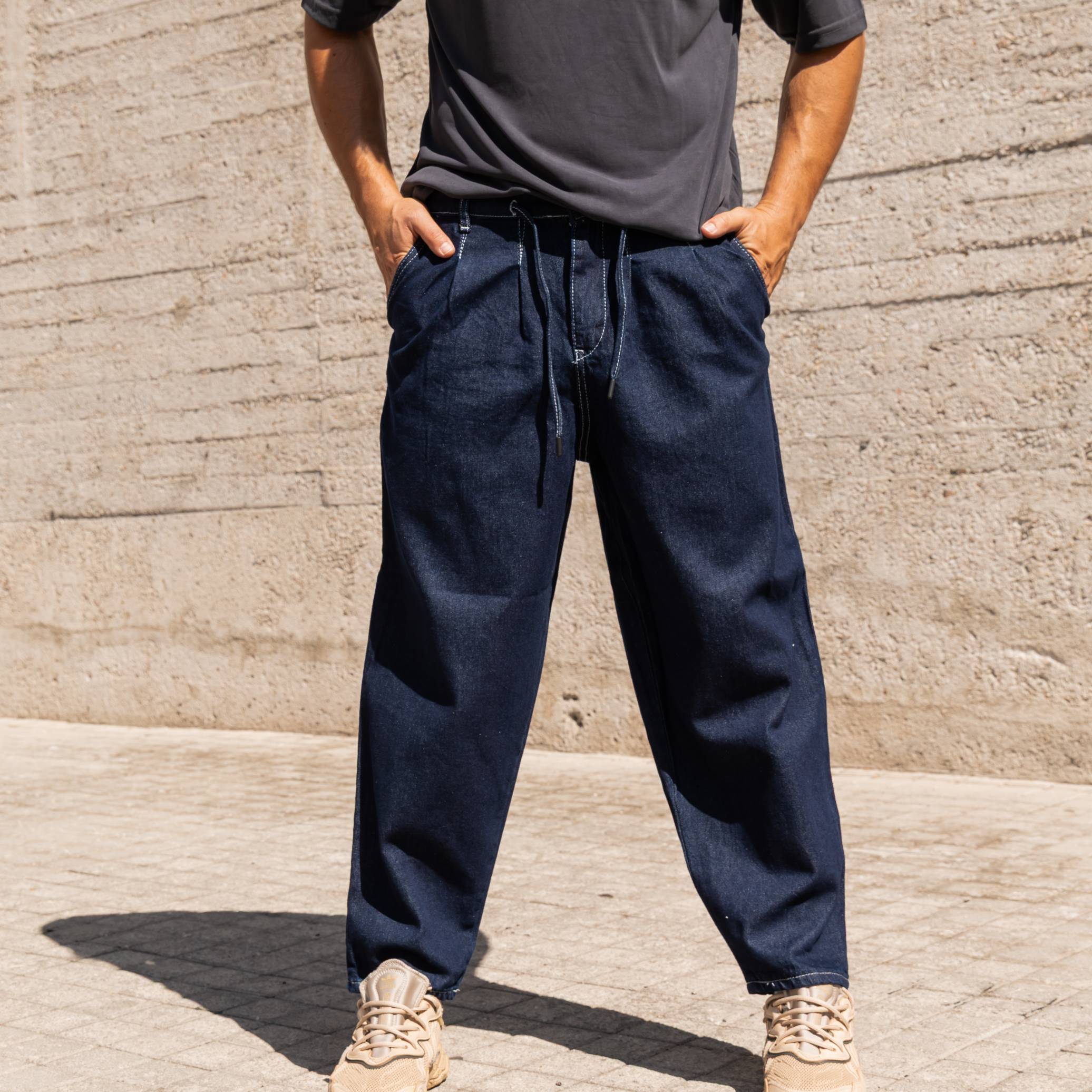 New Project (100) Τζιν σκούρο μπλε σε άνετη γραμμή - Image 1