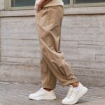 Παντελόνι μπεζ baggy σε άνετη γραμμή - Image 4