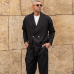 Σετ παντελόνι & σακάκι μαύρο σε oversized γραμμή - Image 3