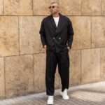 Σετ παντελόνι & σακάκι μαύρο σε oversized γραμμή