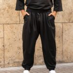 Φόρμα μαύρη oversized με λάστιχο