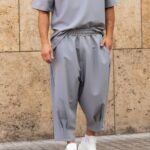 Παντελόνι γκρι japaneese σε oversized γραμμή - Image 4