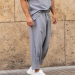 Παντελόνι γκρι japaneese σε oversized γραμμή - Image 3