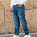 Τζιν σκούρο με φθορές σε άνετη γραμμή - Image 2