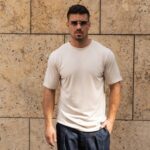 T-Shirt μπεζ σε oversized γραμμή