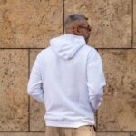 Φούτερ λευκό με κουκούλα σε oversized γραμμή - Image 3