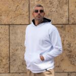 Φούτερ λευκό με κουκούλα σε oversized γραμμή - Image 2