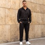 Σετ παντελόνι & πουκάμισο μαύρο σε άνετη γραμμή