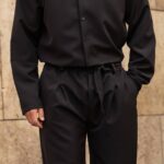 Σετ παντελόνι & πουκάμισο μαύρο σε άνετη γραμμή - Image 3