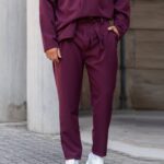 Σετ παντελόνι & πουκάμισο μπορντό σε άνετη γραμμή - Image 4