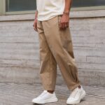 Παντελόνι μπεζ baggy σε άνετη γραμμή - Image 3