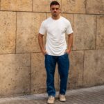 T-Shirt λευκό κανονική γραμμή - Image 5