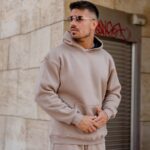 Φούτερ μόκα με κουκούλα σε oversized γραμμή - Image 2