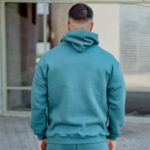 Φούτερ πετρόλ με κουκούλα σε oversized γραμμή - Image 3