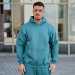 Φούτερ πετρόλ με κουκούλα σε oversized γραμμή - Image 2