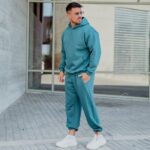 Φούτερ πετρόλ με κουκούλα σε oversized γραμμή - Image 4