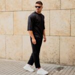 Σετ παντελόνι & T-shirt μαύρο 3/4 μανίκι σε κανονική γραμμή - Image 2