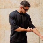 Σετ παντελόνι & T-shirt μαύρο 3/4 μανίκι σε κανονική γραμμή - Image 5