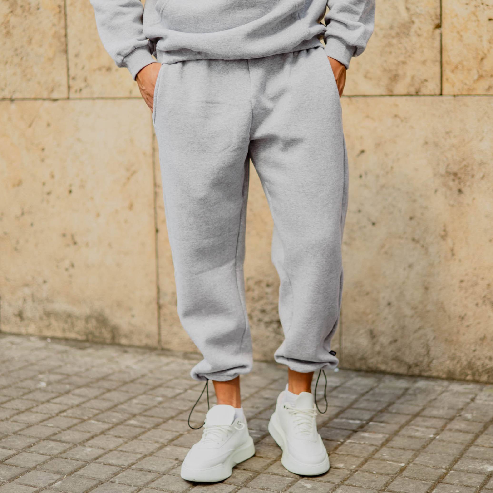 τηδτγηβ Φόρμα παντελόνι γκρι με κορδόνι σε κανονική γραμμή - Image 1