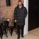 Μπουφάν μακρύ μαύρο σε κανονική γραμμή