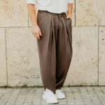 Παντελόνι καφέ baggy σε oversized γραμμή - Image 3