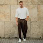 Παντελόνι καφέ baggy σε oversized γραμμή - Image 5