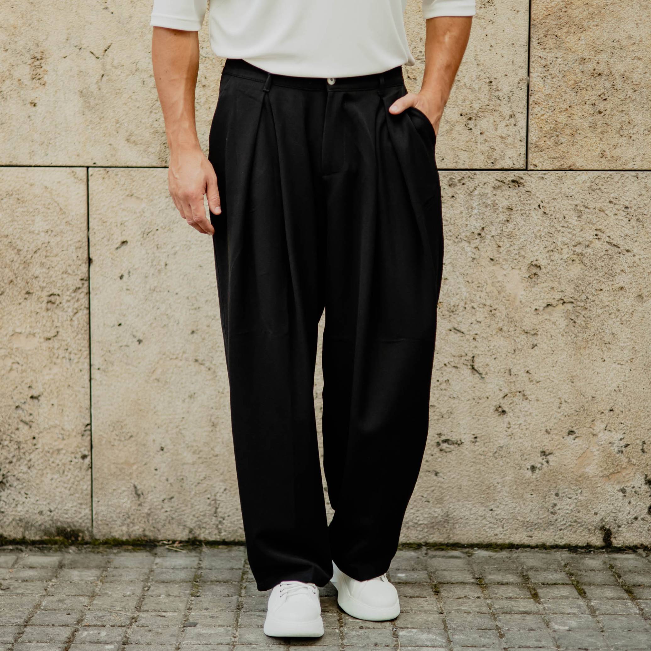 Νέο έργο (27) Παντελόνι μαύρο baggy σε oversized γραμμή - Image 1