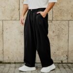 Παντελόνι μαύρο baggy σε oversized γραμμή - Image 3