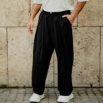 Παντελόνι μαύρο baggy σε oversized γραμμή - Image 2