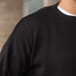 Μπλούζα πλεκτή μαύρη σε άνετη γραμμή - Image 5