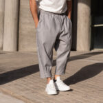 Παντελόνι γκρι τζιν japaneese σε oversized γραμμή - Image 2