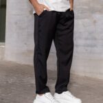 Παντελόνι μαύρο υφασμάτινο κανονική γραμμή - Image 2