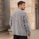 Μπλούζα μάλλινη γκρι σε oversized γραμμή - Image 4