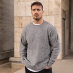 Μπλούζα μάλλινη γκρι σε oversized γραμμή - Image 2