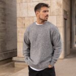 Μπλούζα μάλλινη γκρι σε oversized γραμμή - Image 3