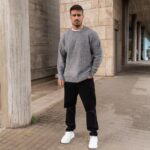 Μπλούζα μάλλινη γκρι σε oversized γραμμή - Image 5