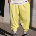 Φόρμα japaneese κίτρινο με κορδόνι baggy σε oversized γραμμή