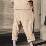Φόρμα japaneese μπεζ με κορδόνι baggy σε oversized γραμμή - Image 4