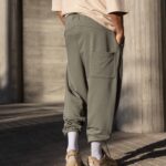 Φόρμα japaneese χακί με κορδόνι baggy σε oversized γραμμή - Image 4