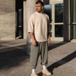 Φόρμα japaneese χακί με κορδόνι baggy σε oversized γραμμή - Image 5